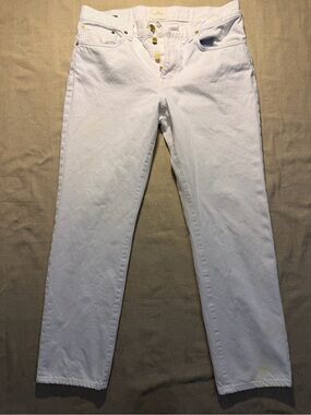 Sid Mashburn Jeans Pants Mens 34/30 White Button Fly Straight Leg Luxury USA